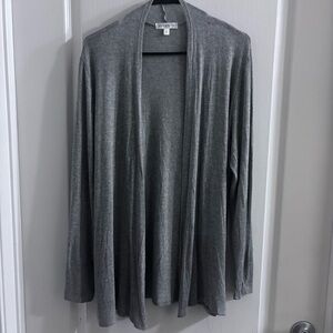 DownEast Heather Gray Open Cardigan